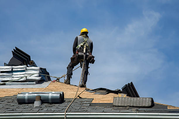 Professional Gutter Installation technician working in Bustins Island, ME